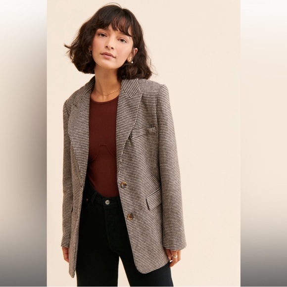 ASTR Pauline Houndstooth Gingham Blazer - Picture 7 of 8